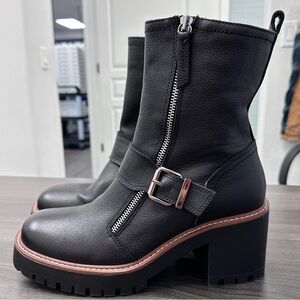 Blondo Rylyn Black Leather Ankle Boots